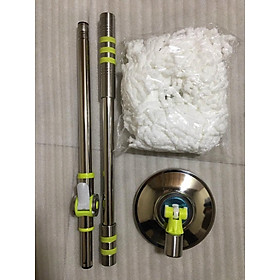 Mua Gậy lau nhà rời 360 độ dạng tròn mâm inox bông lau mềm mịn thấm hút nhanh