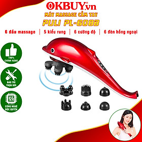 Máy mát xa cầm tay cá heo 6 đầu Nikio PL 608B điện tử