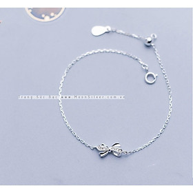 Lắc tay bạc moonsilver, vòng tay bạc s925 hình nơ xinh xắn