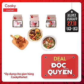Combo Heo Thả Ga ( Canh sườn non nấu cải chua - Ba chỉ chiên sả ớt - Cá hú kho thịt ba rọi - Set trái cây)