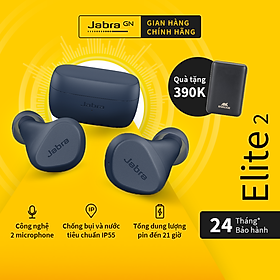 Tai Nghe Bluetooth Jabra Elite 2 | Thương hiệu Đan Mạch | Chống Nước IP55 | Công nghệ chống ồn từ Jabra | Nghe Nhạc lên đến 21H | Hàng Chính Hãng