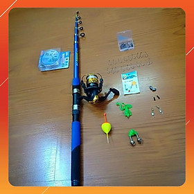 BỘ CẦN CÂU MÁY SHIMANO 2M1 KÈM MÁY VÀ 10 PHỤ KIỆN  docaucagiangnam