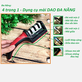 Mua Kitchen Knife Sharpener Dụng cụ Mài Dao cầm tay. Chức năng 4in1 khe mài giũa  Khe liếc và liếc mịn