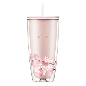 Ly Nhựa 2 Lớp LocknLock Double Wall Cold Cup Cherry Blossom 750ml HAP509