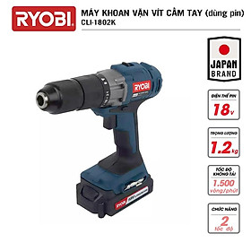 Máy khoan tường, gỗ, sắt cầm tay đa năng dùng pin RYOBI (KYOCERA) - CLI-1802K