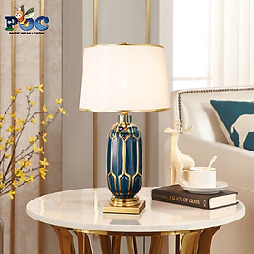 Mua Đèn Bàn Thân Gốm Sứ Cao Cấp Chao Vải Trang Trí Phòng Khách Đèn Ngủ Để Bàn Kiểu Dáng Sang Trọng MB8808