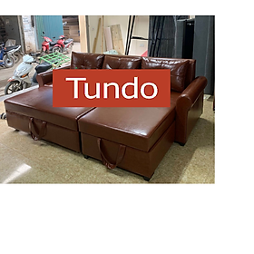 Sofa giường kéo Tundo góc L 250 x 150cm màu nâu