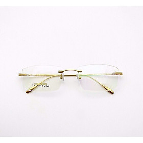 Kính gọng cận Mắt khoan Titanium cao cấp cho Nam (Vàng)