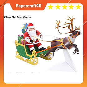 Mô hình giấy 3D Giáng sinh Ông già Noen Santa Claus Set mini