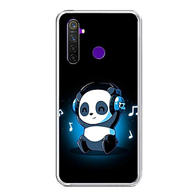 Ốp lưng điện thoại Realme 5 Pro - Silicon dẻo - 0334 PANDA05 - Hàng Chính Hãng