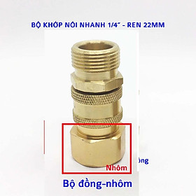 Mua Combo 2 khớp nối nhanh đồng đầu ra cho máy rửa xe mini gia đình cao áp - phụ kiện máy rửa xe -2KNNout