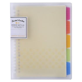 Kokuyo WSG-RUCP12Y Yellow Cover Loose-leaf Notebook with 40 A5 Colorful Pages and Separator Pages in 5 Colors