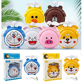Mua Quạt mini để bàn hình thú dễ thương - mẫu ngẫu nhiên ( TẶNG MÓC KHÓA GỖ)
