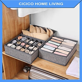 Mua Combo 3 hộp vải đựng bảo quản đồ lót  khay đựng quần áo tất vớ bằng vải không dệt tiết kiệm diện tích 6  7  24 ngăn