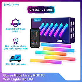 Thanh Đèn LED lắp ghép Govee Glide Lively H610A | Hiệu ứng RGBIC cùng lúc 57 màu, Chế độ cảm biến âm nhạc độc đáo