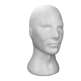 Male Manikin Head Foam Multipurpose Round Base for Glasses Headwear Scarf