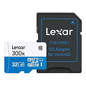 Mua Thẻ Nhớ MicroSDHC Lexar 32GB Class 10 300x 45Mb/s Kèm Adapter (no box) - Hàng Chính Hãng