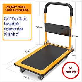 Mua Xe Đẩy Hàng Gấp Gọn trọng tải 150kg mới XDT04 vàng