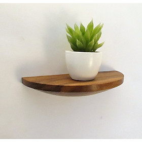 Mua 01 kệ treo tường trang trí nửa hình tròn đường kính 30 cm gỗ thông tự nhiên
