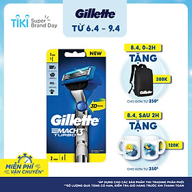 Dao cạo Gillette Mach 3 Turbo 3D 1 cán + 2 đầu lưỡi