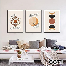 Hình ảnh Tranh treo tường canvas 3 bức phong cách hiện đại Bắc Âu 155, tranh decor trang trí phòng khách, phòng ngủ, phòng ăn