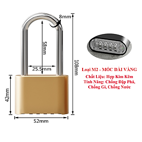 Mua Ổ Khoá Số Khoá Mật Khẩu KUNBE Không Cần Chìa Nhiều Kích Thước An Toàn Chống Trộm