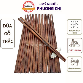 Đũa gỗ trắc Tự Nhiên Siêu Bền Chống Mốc, Bộ 10 Đôi,  Đũa gỗ cao cấp không chất bảo quản | Mỹ nghệ phương chi