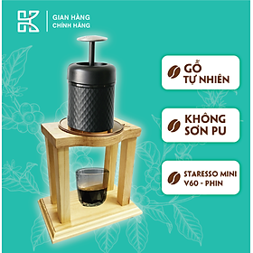 Kệ Gỗ Dụng Cụ Pha Cà Phê Hình Chữ Nhật Staresso Mini - V60 - Phin Mã HV001