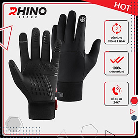 Găng tay giữ ấm mùa đông chống gió, kháng nước mưa Rhino G101 Bao tay thể thao cảm ứng điện thoại đi xe máy, xe đạp lót nỉ cho nam nữ, bảo hộ đi phượt