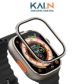 Miếng Dán Cường Lực Màn Hình Viền Nhôm Alu Dành Cho Apple Watch Ultra, Kai.N AluGlass - Hàng Chính Hãng