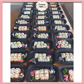 Mua 100 Hộp Nhựa Sushi HT17 Dùng 1 Lần Đế Đen