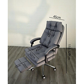 Ghế Gaming Livestream Bán hàng CR4123-P Nội thất Capta Ghế làm việc có gác chân màu xám xoay 360 độ ngã nằm nệm dày chân xoay thép mạ chrome hàng nhập khẩu Gaming chair hcm