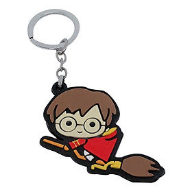 Móc Khóa Harry Potter 2 Mặt Hình Khắc Nổi - Harry Potter Cưỡi Chổi