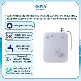 Máy Lọc Nước Công nghệ Nano/VF Hàn Quốc REWA - RW-NA-401 thiết kế treo tường - Hàng chính hãng