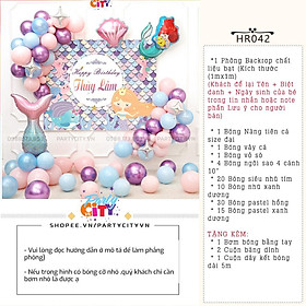 Mua Set trang trí sinh nhật bé gái  trang trí thôi nôi  đầy tháng cho bé gái chủ đề nàng tiên cá đại dương - PartyCityvn