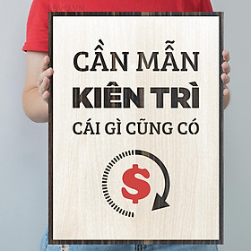 Tranh treo tường gỗ LEVU slogan truyền cảm hứng decor văn phòng làm việc 40x55cm