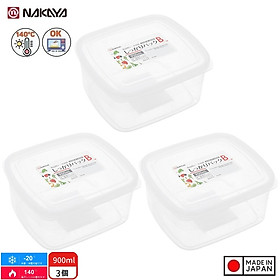 Mua Bộ 3 hộp nhựa nắp kín hình chữ nhật 900ml Nội địa Nhật Bản