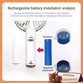 Mua Quạt Mini Cầm Tay Tích Điện Sạc Usb Dự Phòng Có Chân Đế Để Bàn - Hàng Loại 1