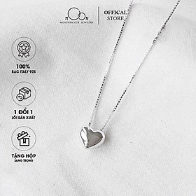 Dây Chuyền bạc nữ moonsilver, vòng cổ bạc s925 mặt trái tim phồng
