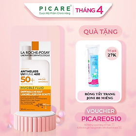 Sữa chống nắng mỏng nhẹ lâu trôi giúp bảo vệ da tối ưu khỏi tia UVA dài La Roche-Posay Anthelios Uvmune 400 Invisible Fluid 50ml