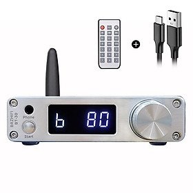 HIFI LCD ESS ES9038Q2M DAC QCC5125 Bluetooth DAC Board APTX-HD LDAC Bộ giải mã âm thanh 24Bit/96kHz Cáp đồng trục Điều khiển từ xa RCA Màu sắc: Bạc