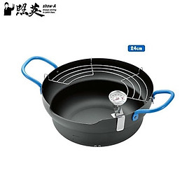 Mua Nồi chiên/rán thiết kế đáy từ chống dính kèm khay ráo dầu Show-A có tay cầm ( 20cm & 24cm ) & nhiệt kế - Hàng nội địa Nhật Bản