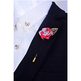 Ghim cài áo - Phụ kiện cài áo vest Lapel pin, ghim hoa đỏ - tặng kèm hộp Full box - Tiennguyen