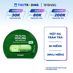 Combo 10 Mặt Nạ BNBG Tràm Trà Thải Độc Da, Giảm Mụn Vita Tea Tree Healing Face Mask Pack 30ml x10