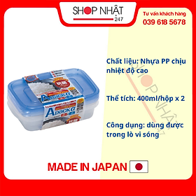 Set 2 hộp đựng thực phẩm chịu nhiệt lò vi sóng Apack ∝ 400ml nội địa Nhật Bản