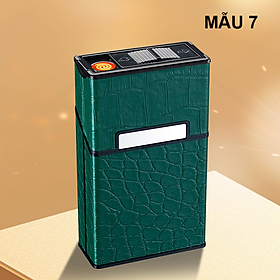 Bật Lửa Điện Kiêm Hộp Đựng Thuốc 20 Điếu Bọc Da - Sạc Điện