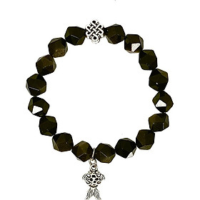 Vòng Tay Đá Black Golden Mệnh Thủy, Mộc Charm Cá, Charm Hoa Laliz TR.17