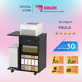 Tủ đựng tài liệu, tủ để hồ sơ, tủ để máy in gỗ hiện đại SMLIFE Paula | Gỗ MDF dày 17mm chống ẩm | D60xR40xC71cm