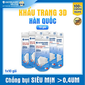 ComBo 10 Chiếc Khẩu Trang KF94 - Form 3D Cao Cấp Chống Bụi Siêu Mịn 0.4um Anyguard Chính Hãng - 4 Lớp Bảo Vệ Tối Ưu Dành Cho Người Lớn - ISO 9001:2015, ISO 13485:2016, QCVN 01:2017/BTC