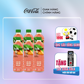 Lốc 6 chai trà đào và hạt chia Fuzetea+ 450ml/chai Sale 25.10 Coca-Cola Official Store